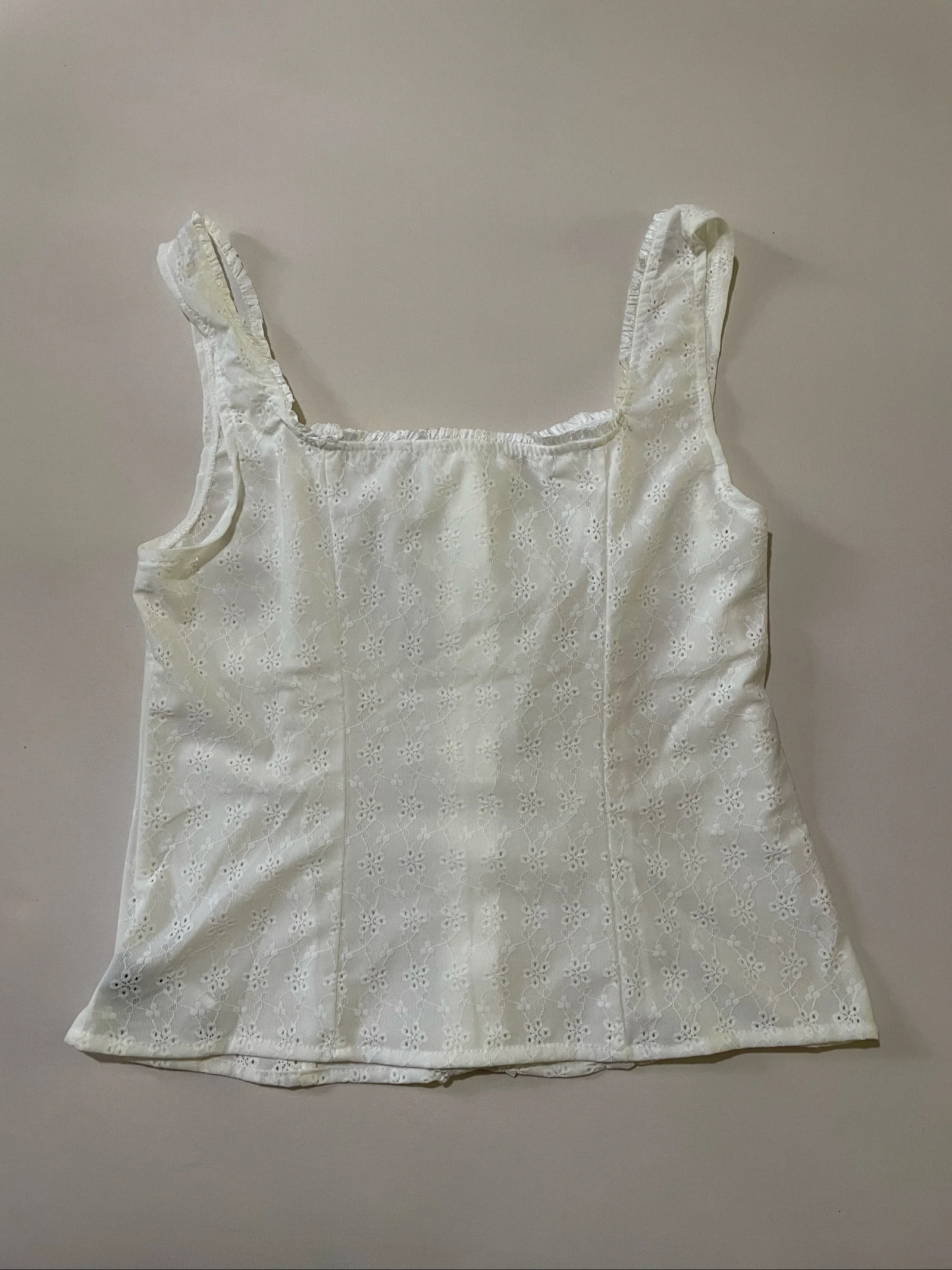 Top branco com bordado inglês – photo 4